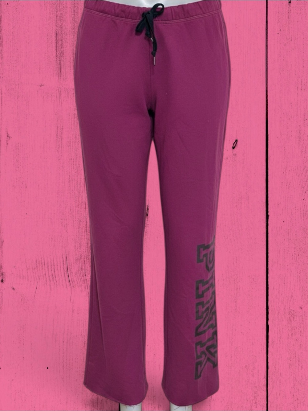 PINK Victoria's Secret Relaxed Boyfriend Fit Sweatpants Maroon.